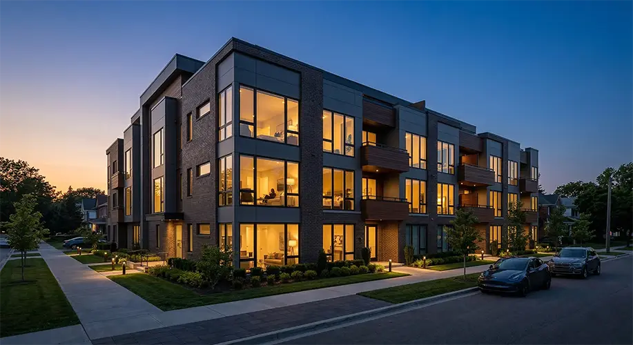 A modern multifamily residential building