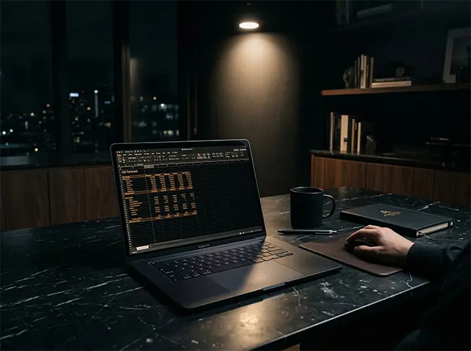 A bookkeeper's laptop