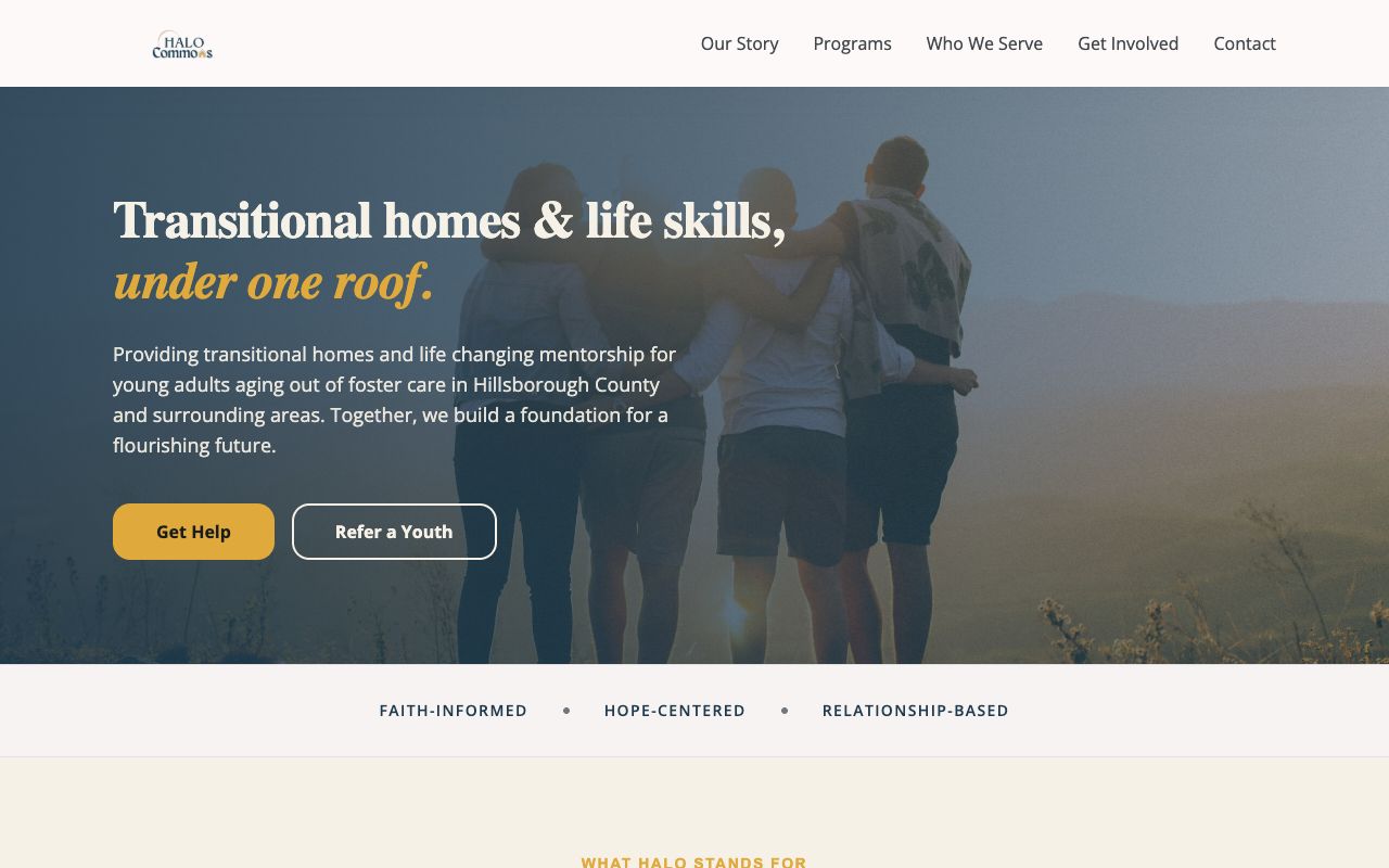 Home page of the HALO Commons website