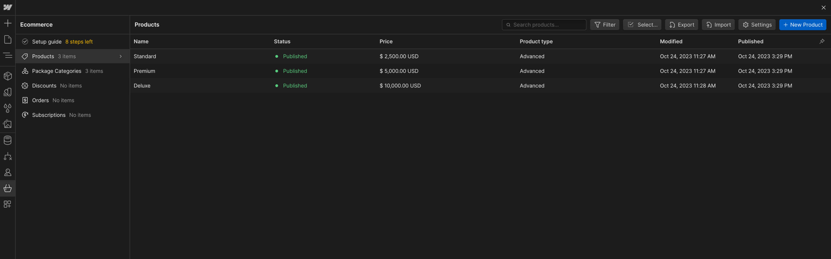 eCommerce Collection - Emailstudio X Webflow Template