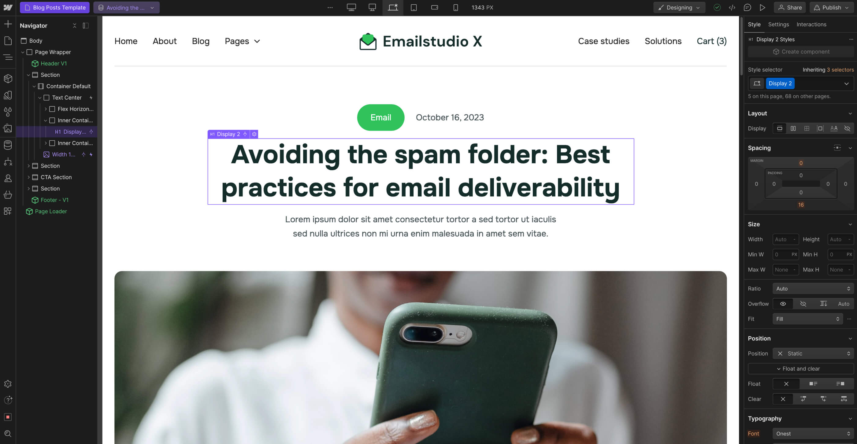 CMS Page - Emailstudio X Webflow Template