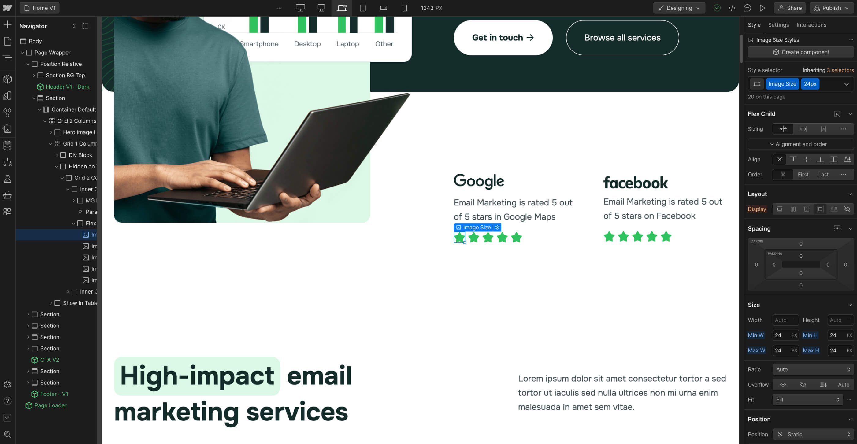Icons And Graphics - Emailstudio X Webflow Template