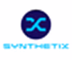 Blue circular icon with a white shuffle symbol and the word 'SYNTHETIX' below it.