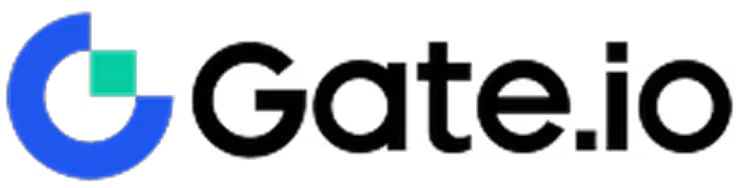 Gate.io cryptocurrency exchange logo with stylized blue and green circular design.