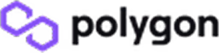 Polygon logo featuring a purple interconnected geometric design with the word 'polygon' in black text.