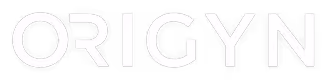 ORIGYN brand logo in bold white uppercase letters on a black background.