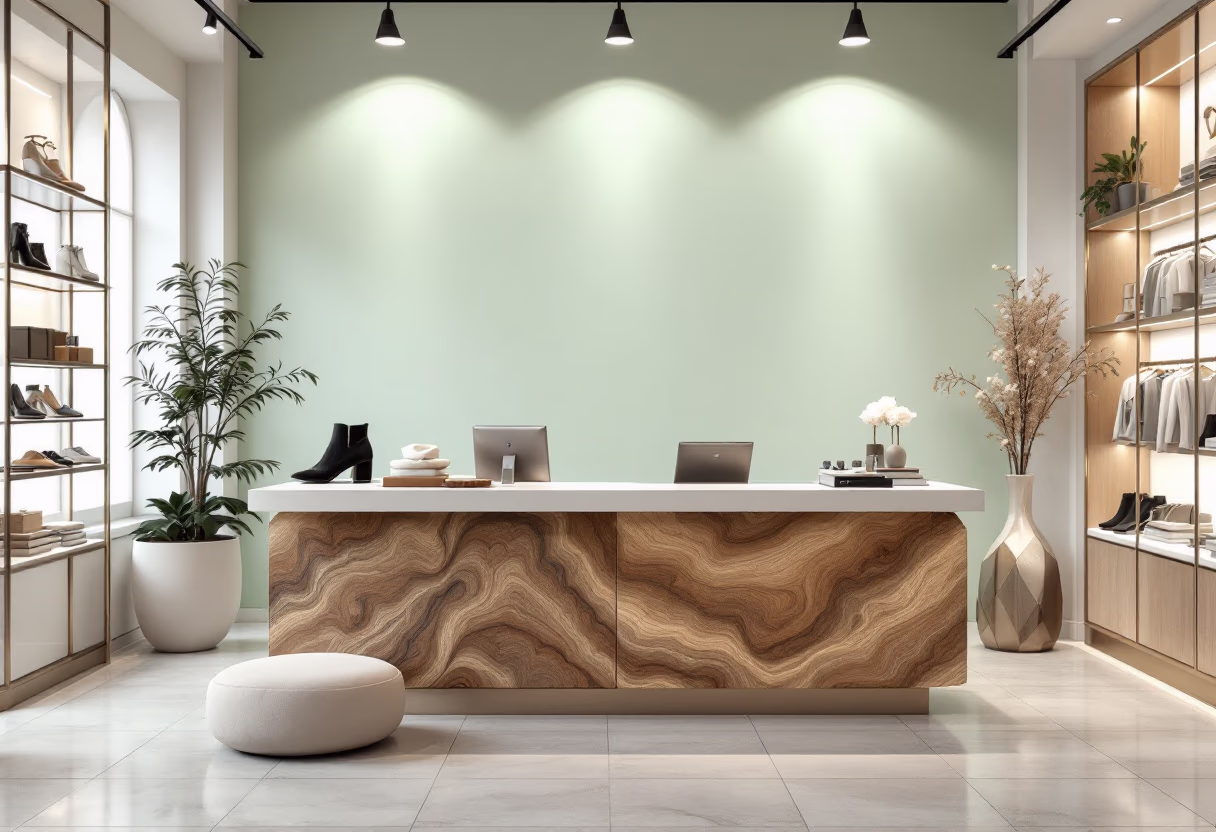 image of customer service desk (for a footwear store)
