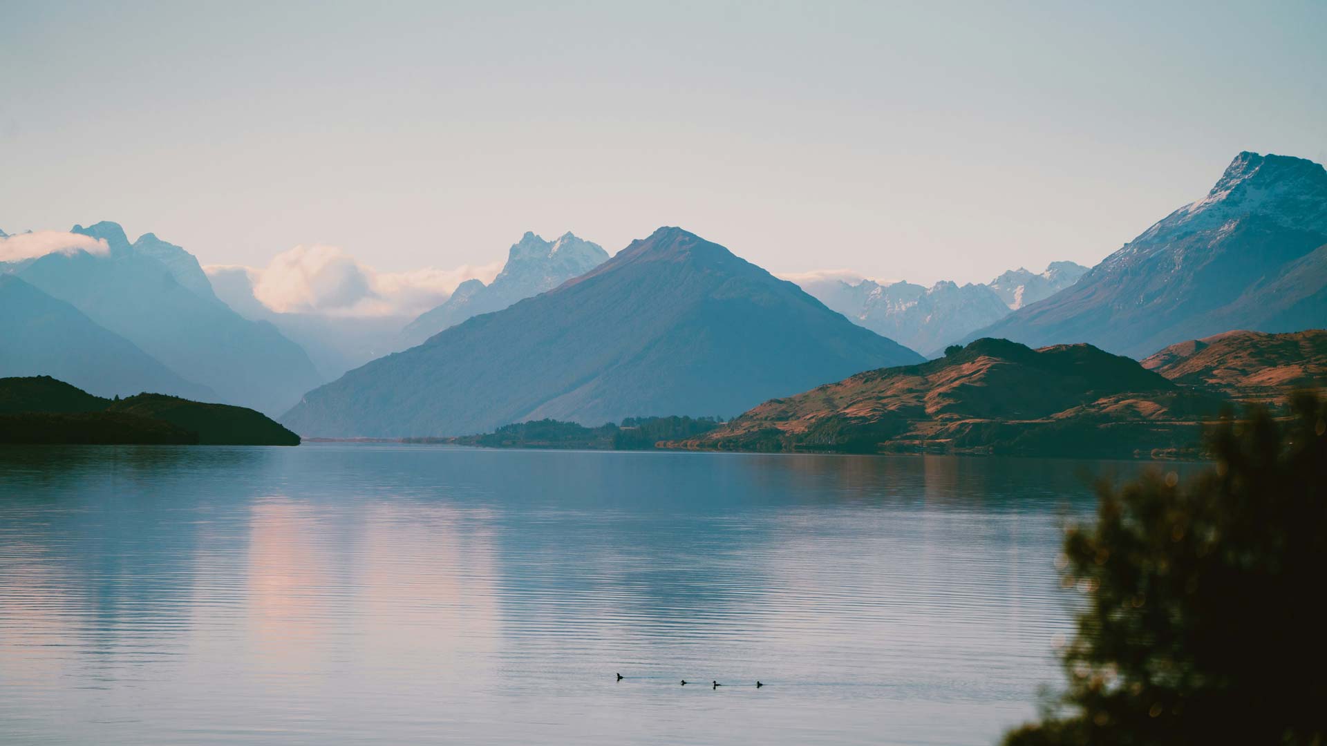 Photo across a lake in Central Otago.