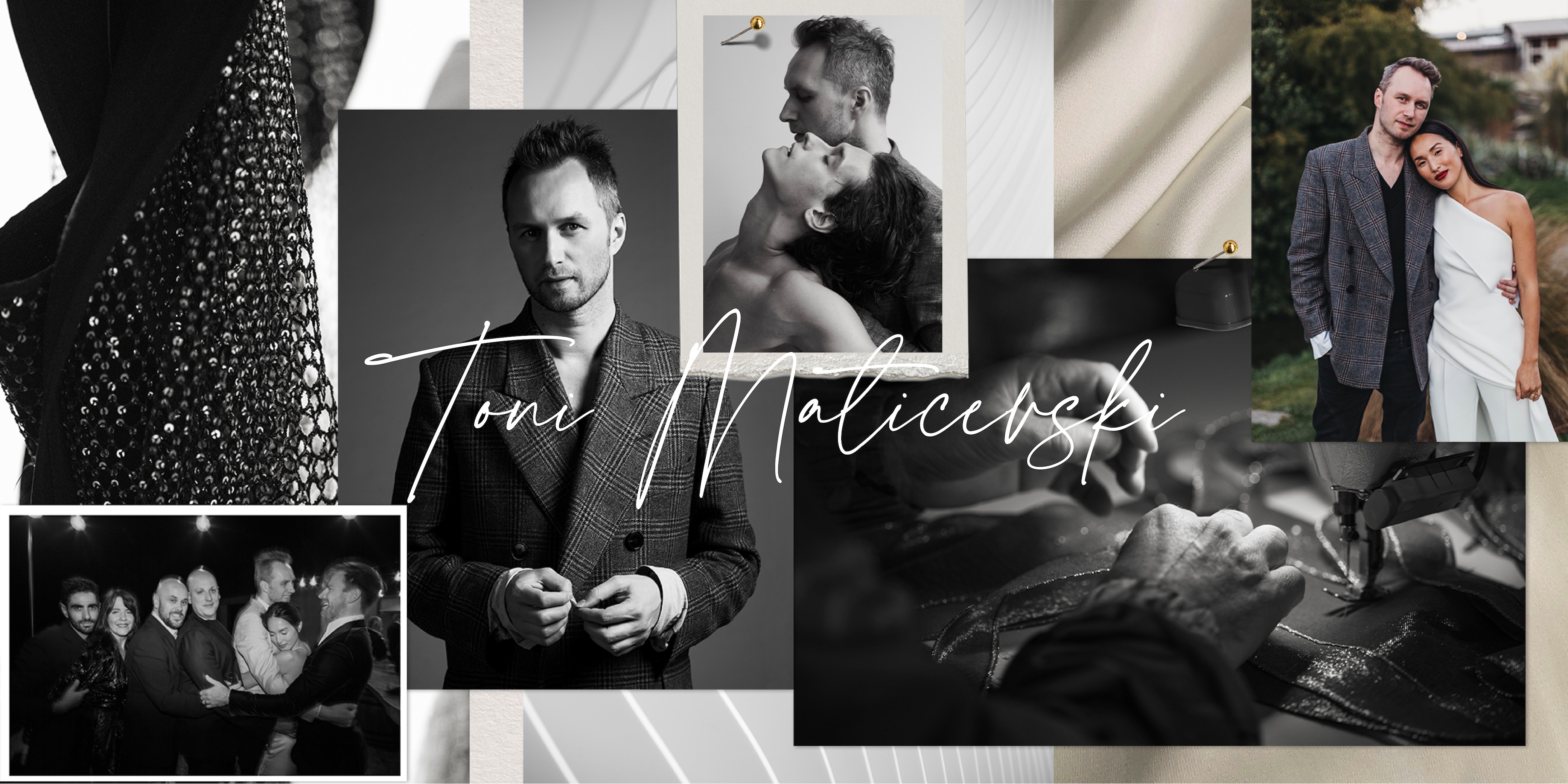 Black and white image collage from Toni