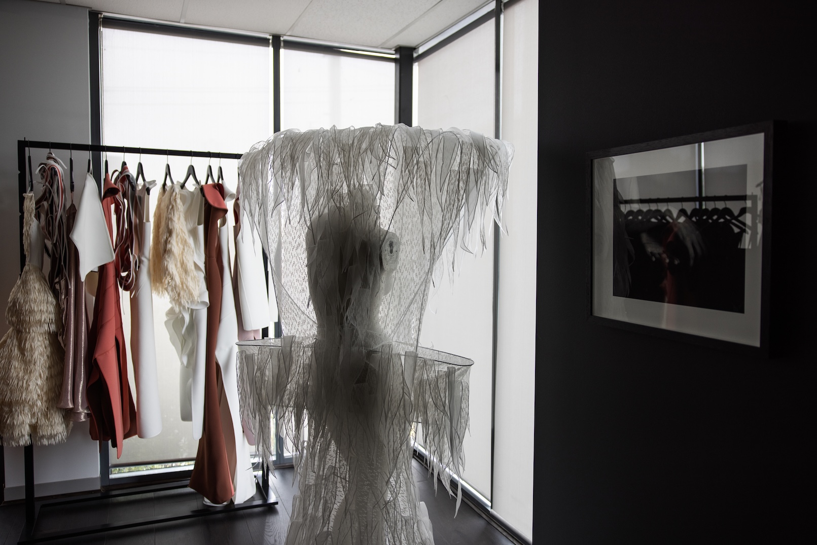 Clothing in a showroom