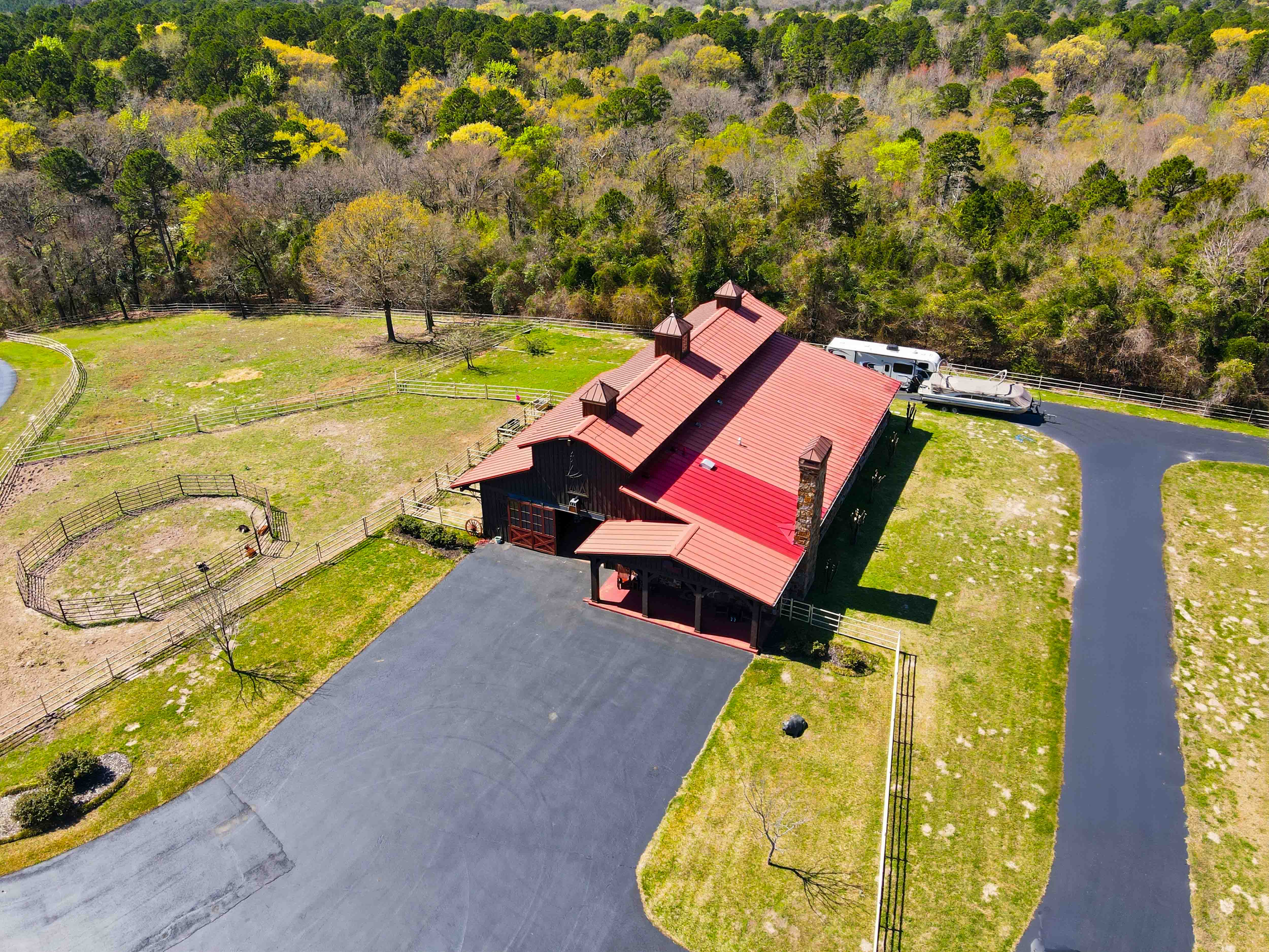 Aerial view across the Timber Creek Ranch grounds