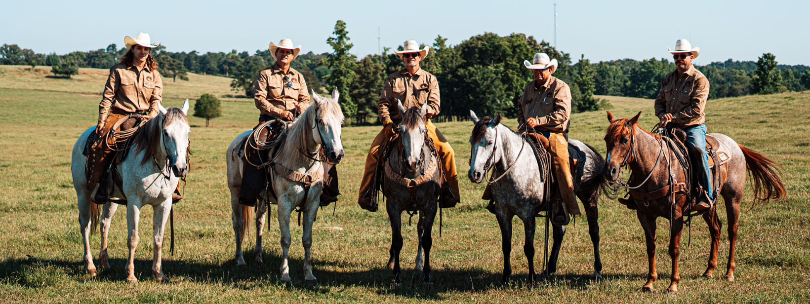 Timber Creek riders mounted on working horses