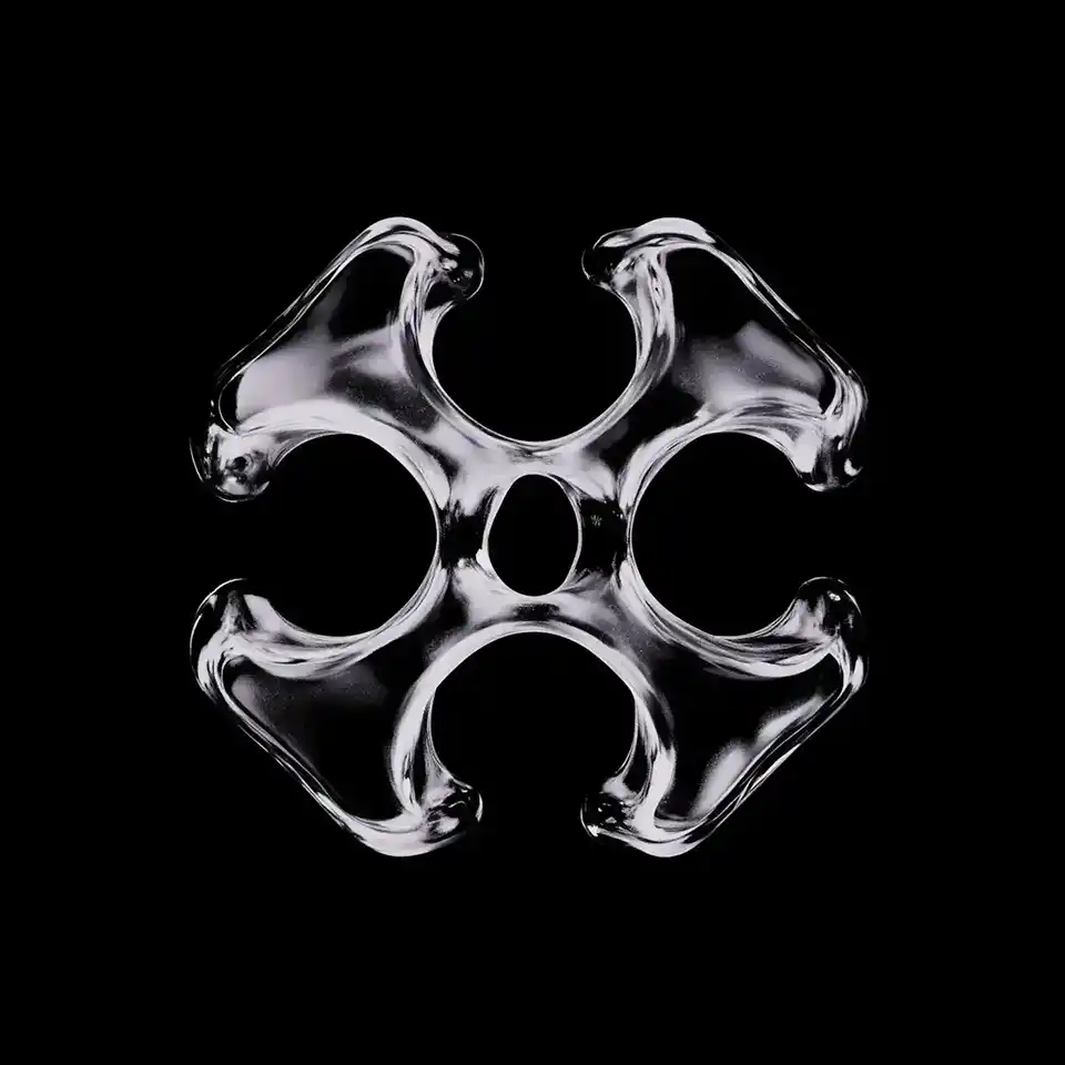 abstract metal cluster futuristic sculpture