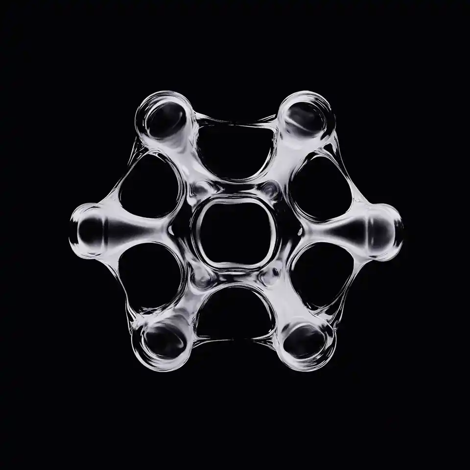 abstract chrome cluster design element