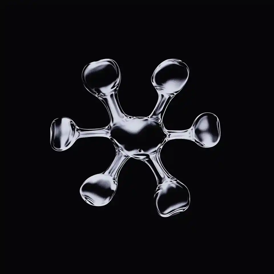 chrome molecular structure abstract 3D shape