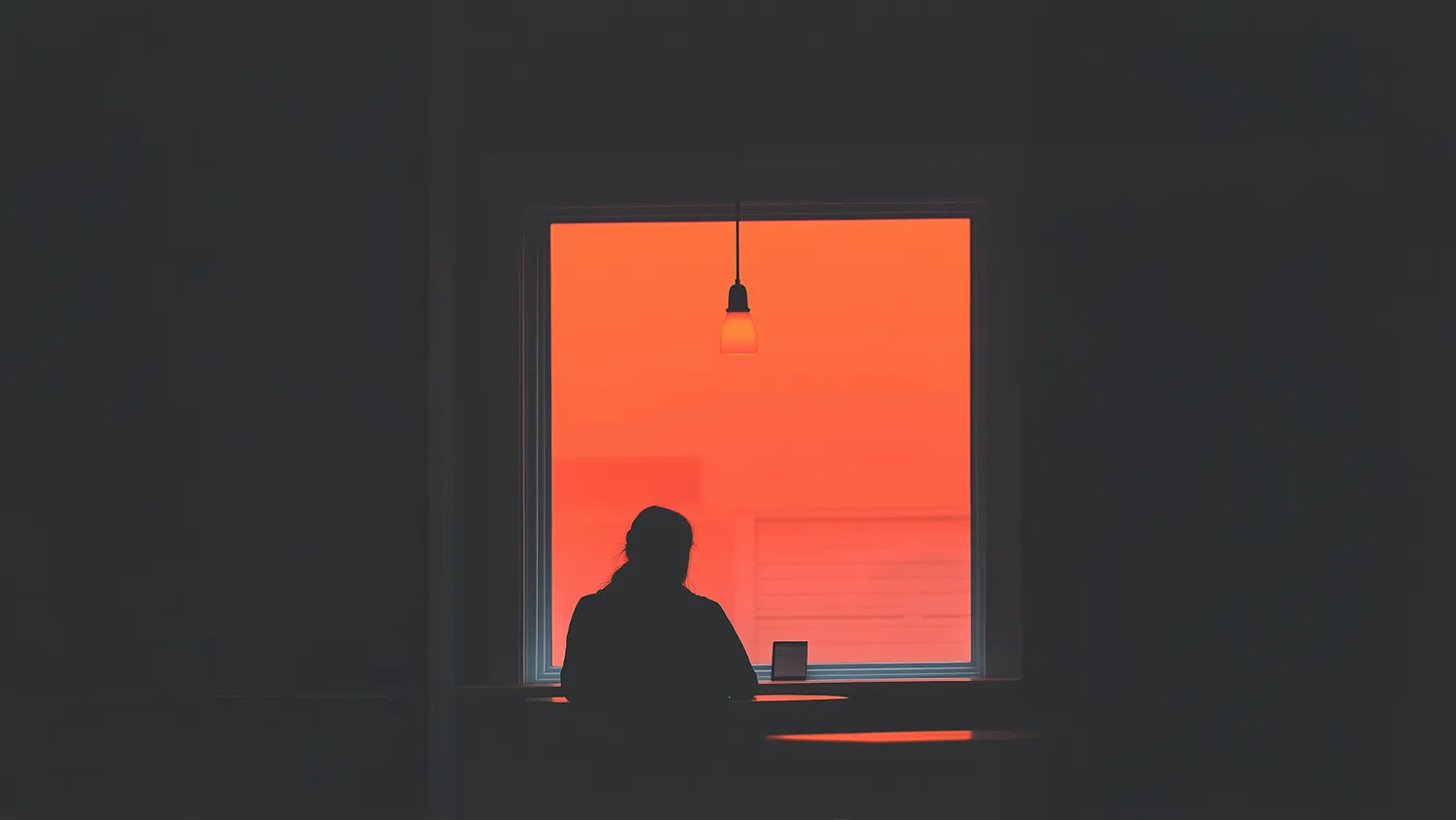 minimal sunset landscape illustration with building