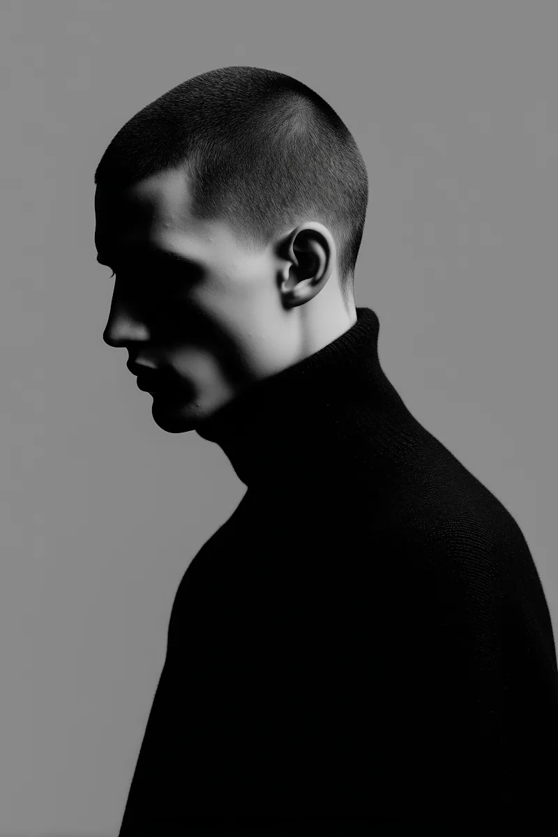 creative studio portrait black and white photography