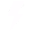 White lightning bolt icon on transparent background.