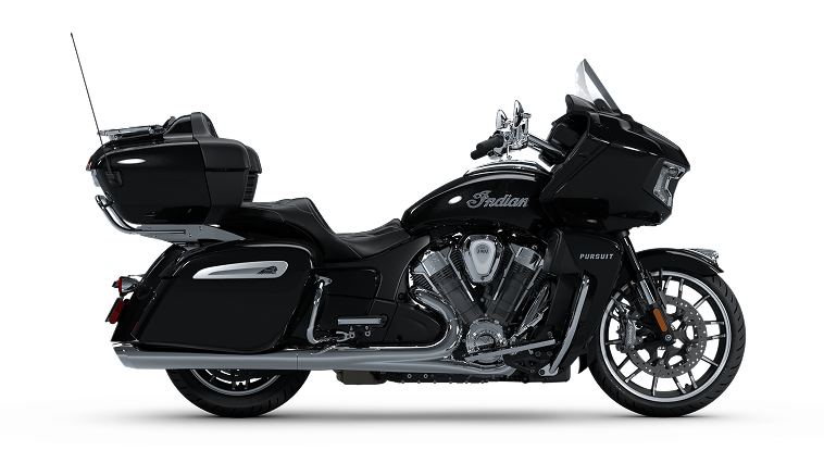 2025 Indian Motorcycle Pursuit Limited in Black Metallic, right profile view