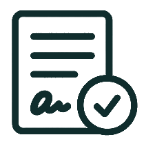 Verified document icon representing finalized, production-ready legal work product and Smart Precedents™