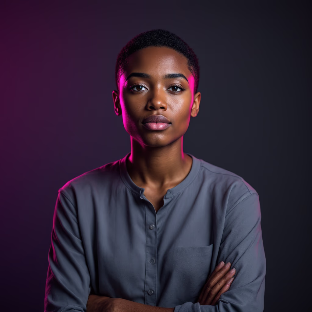 <subject>[headshot] image of customer (for a productivity tools business)</subject>