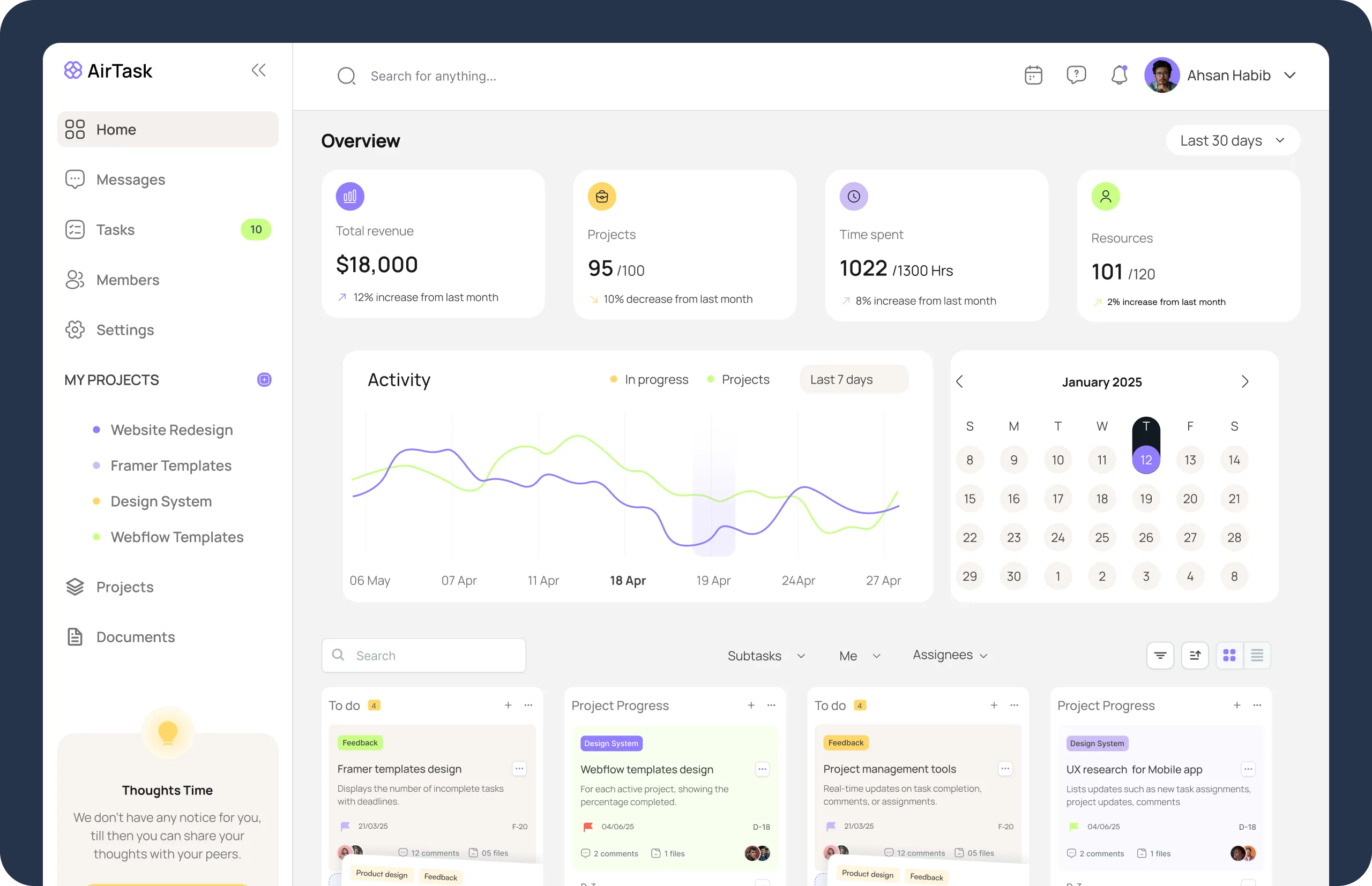 A screenshot of the dashboard of a mobile device.