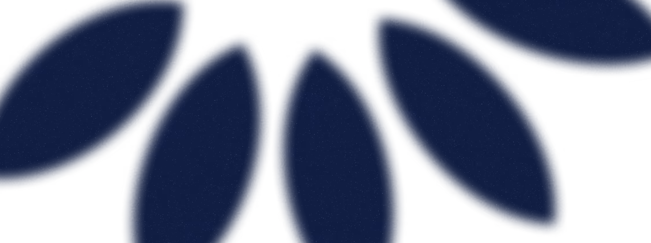 Motif abstrait composé de formes ovales bleu foncé disposées en cercle partiel sur fond noir.
