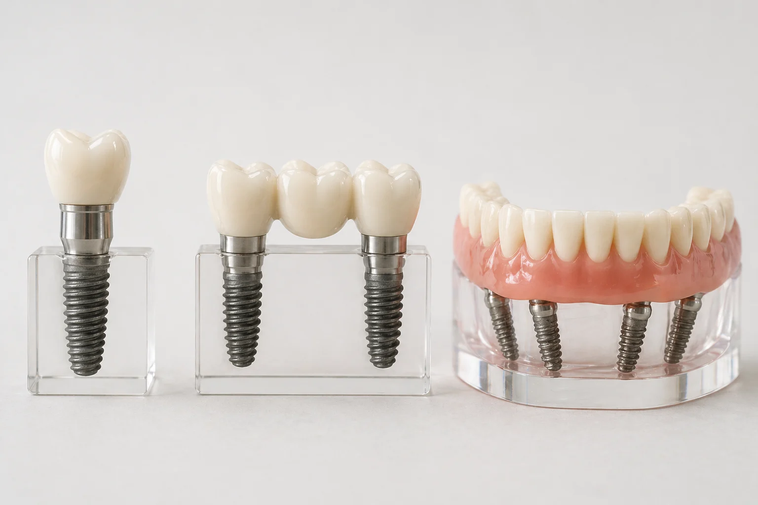 Comparison of single tooth, multiple tooth, and full arch dental implant costs in Wales