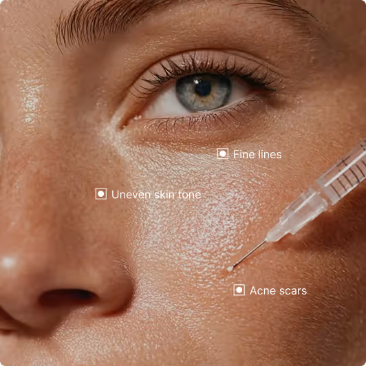 Utilizing premium-quality hyaluronic acid, a compound naturally present in your skin, our fillers integrate seamlessly into your tissues.