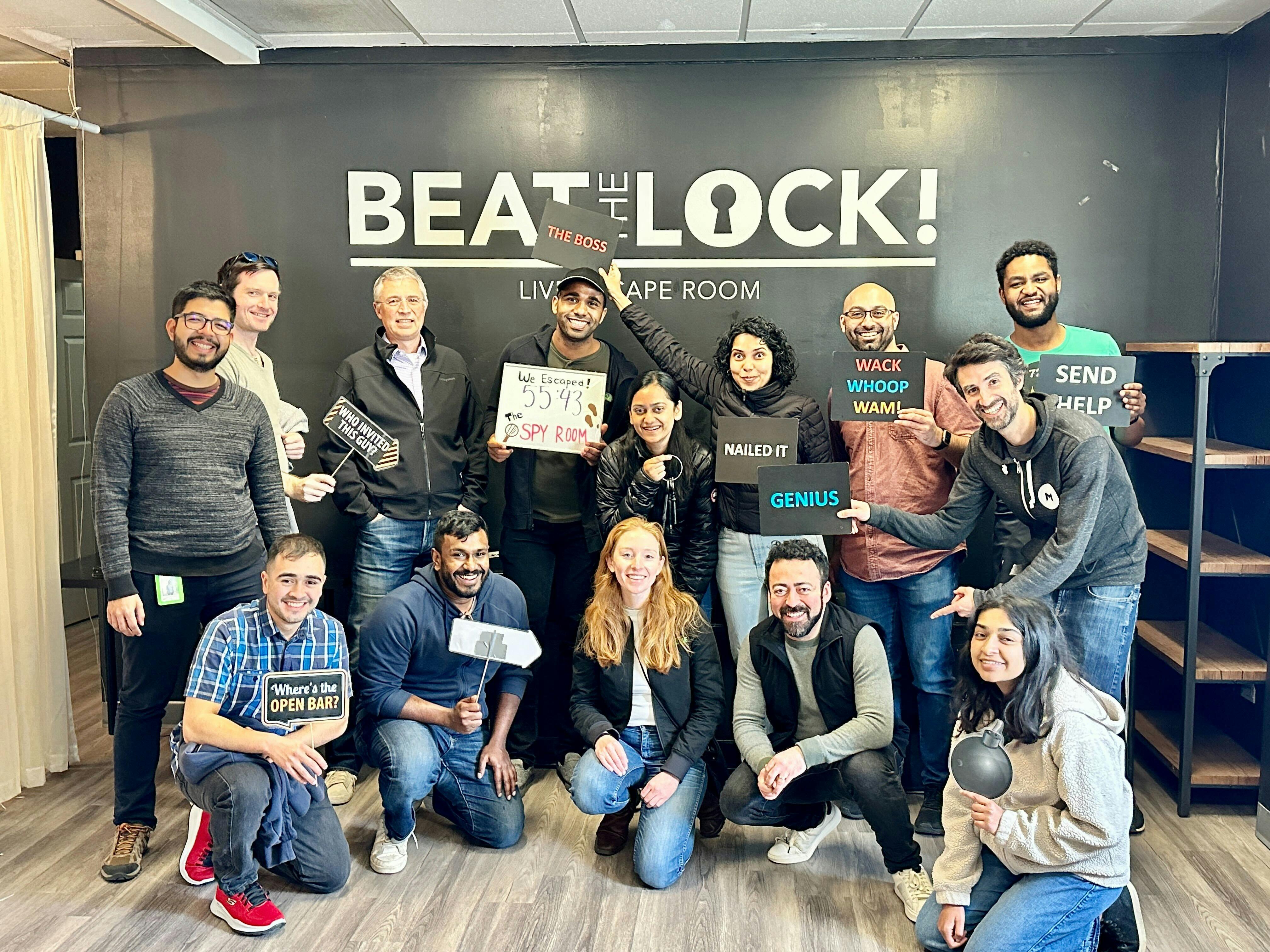 Coactive team group photo after an Escape the Room event