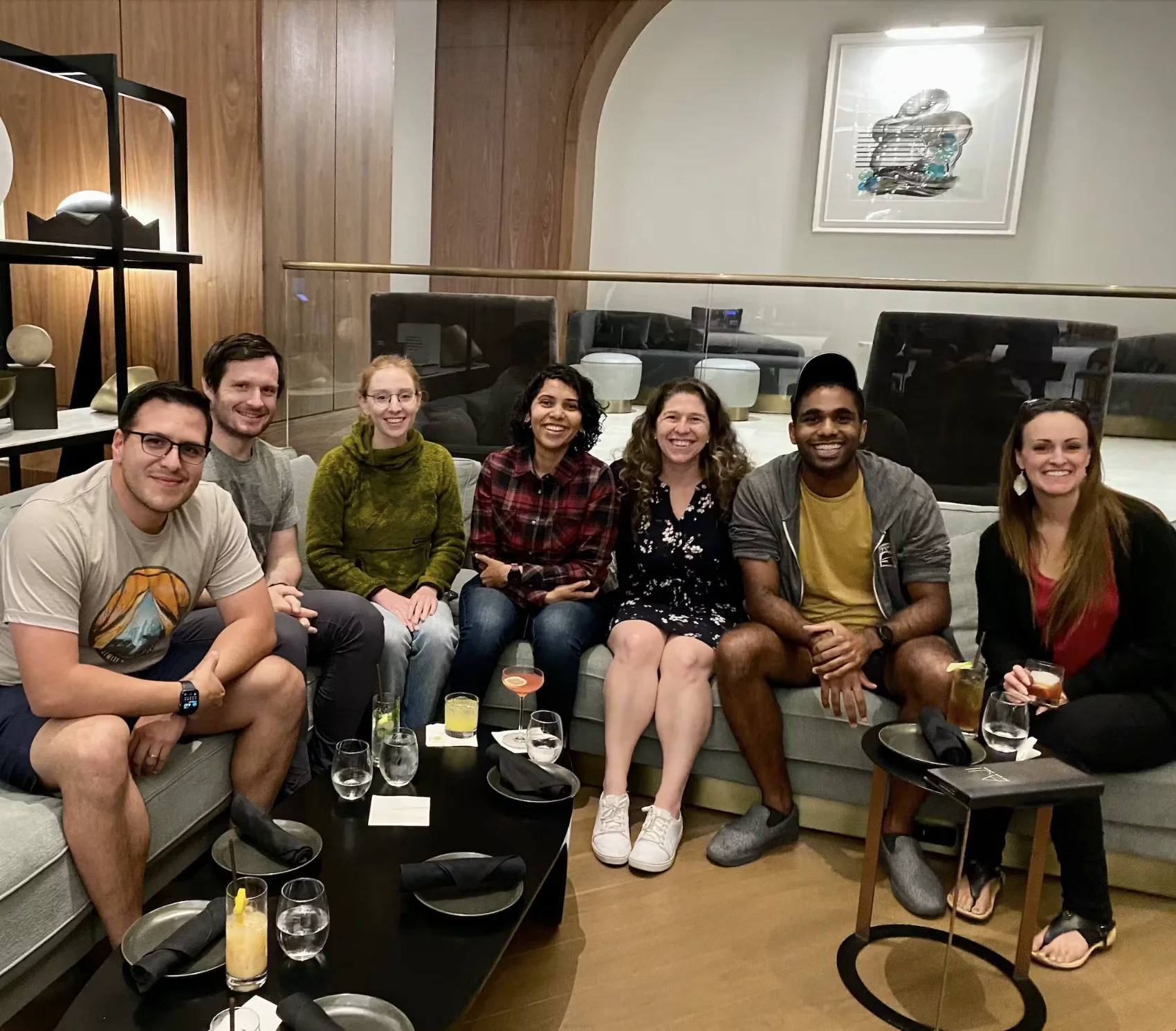 Coactive team members hanging out in a restaurant