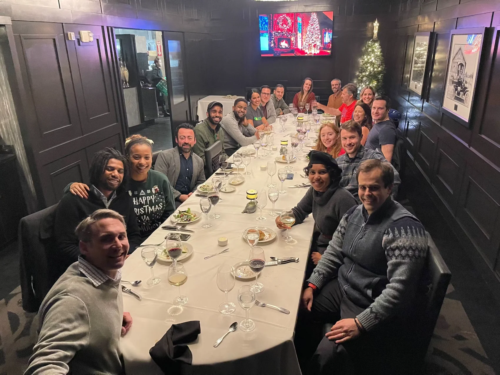 The Coactive team gathered around a dinner table