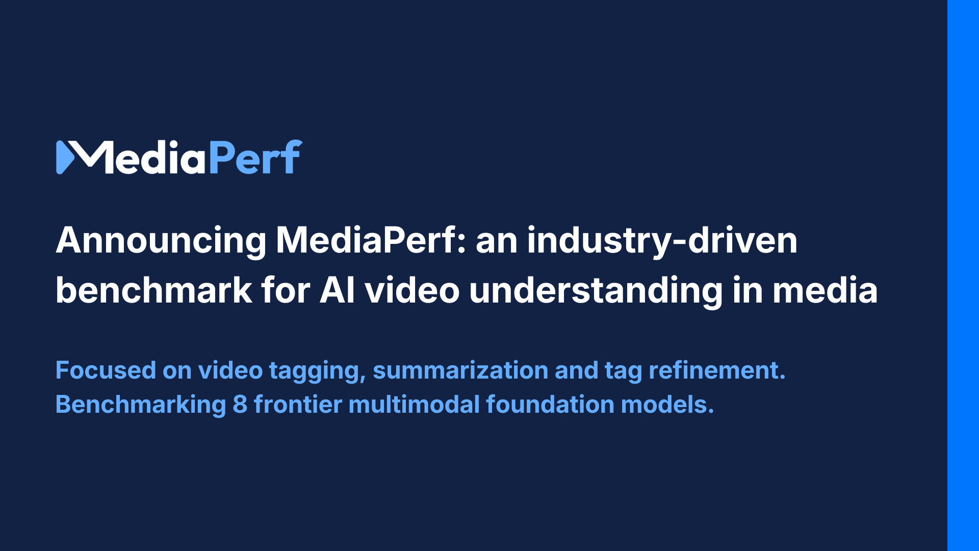 MediaPerf is here: the definitive benchmark for AI in media.
