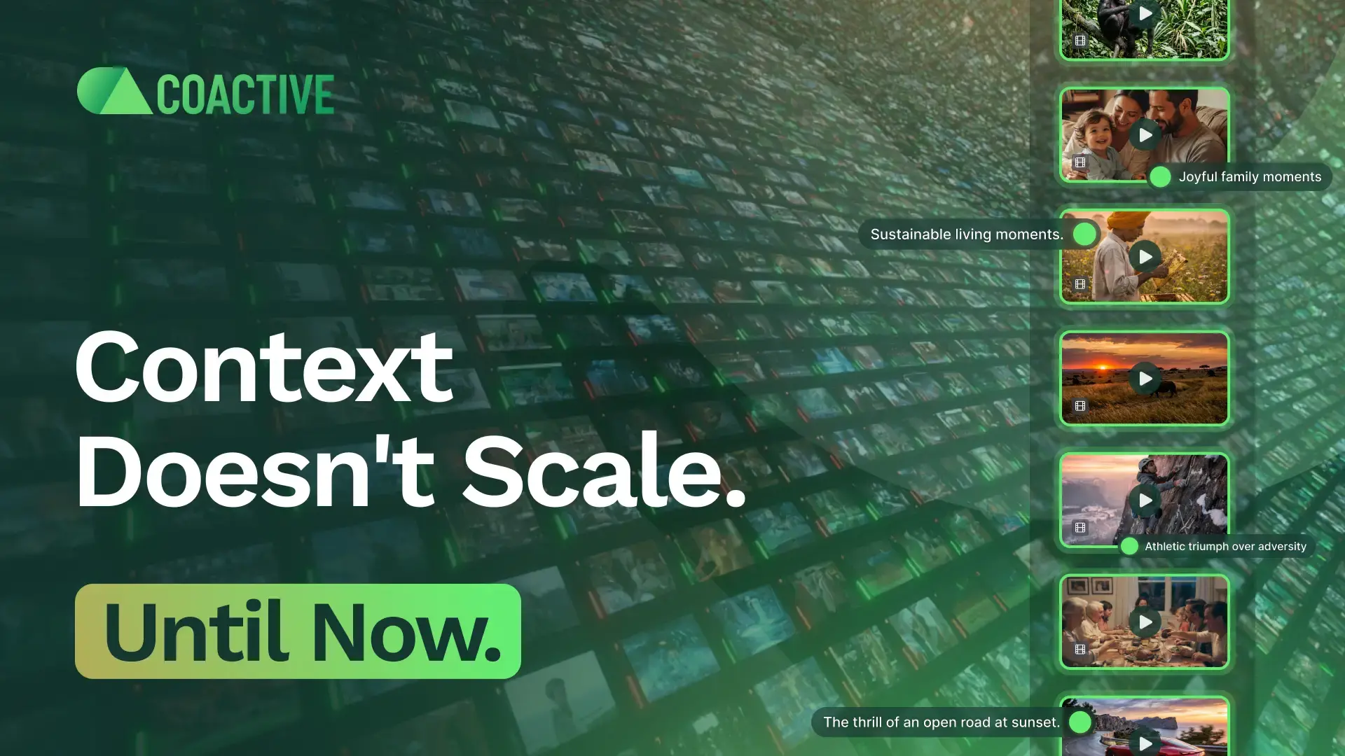 Context Doesn't Scale. Until Now. Coactive AI introduces Context Studio, intent-driven contextual advertising that works at catalog scale.