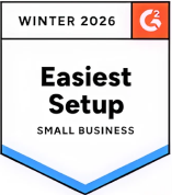 G2 Winter 2026 badge for Easiest Setup in Small Business category.