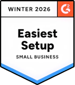 Winter 2026 badge for easiest setup in small business by G2.