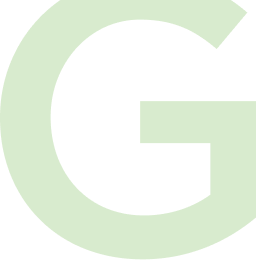 Green capital letter G on a white background.