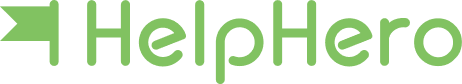 HelpHero company logo with flag icon and green text.