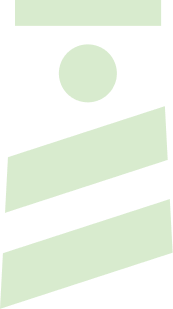 Abstract green geometric shapes including a circle and three slanted rectangles on a transparent background.