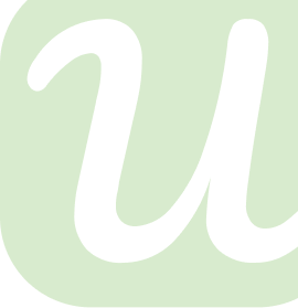 Black stylized letter U on a green rounded square background.