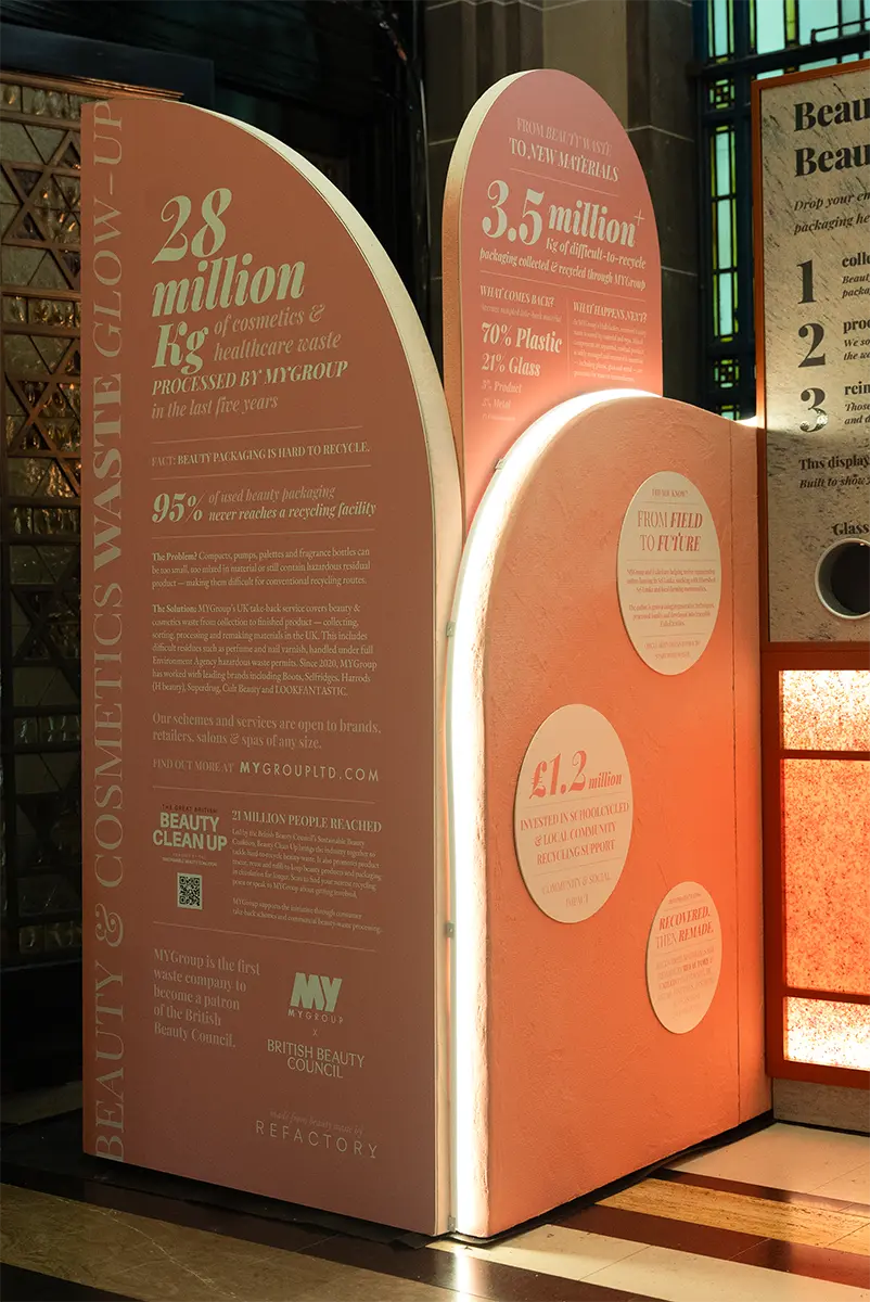 British Beauty Council - British Beauty Week - ReFactory MYBoard made from cosmetics packaging