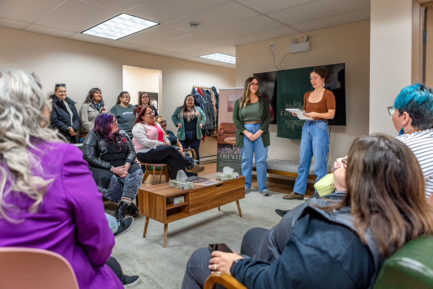 Women hugging each other