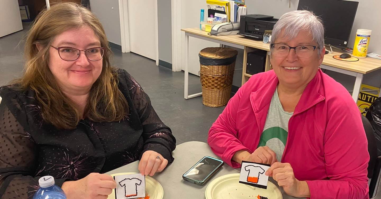 People talking at the shop