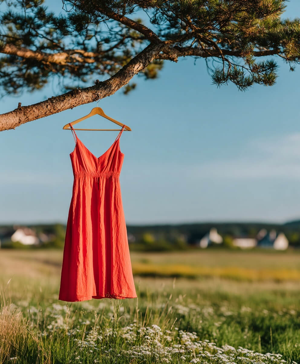 Hanged red dress