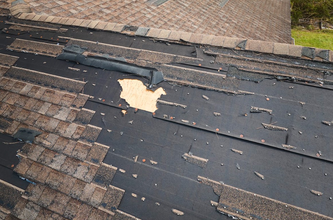 check for visible roof damage in Florida