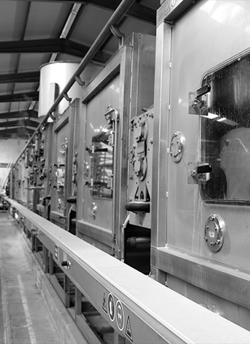 Fabric preparation and cleaning process at Adalberto textile factory