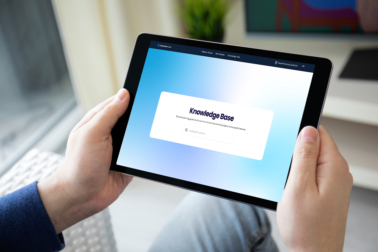 A person holding a tablet device