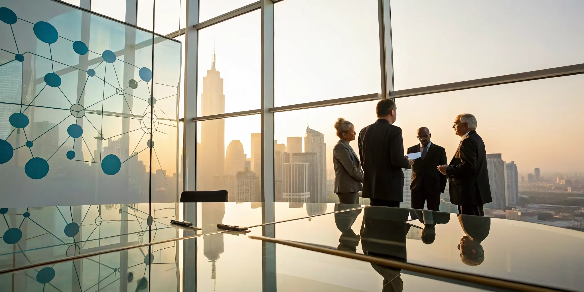 Business leaders collaborating on a BPM management strategy in an office.