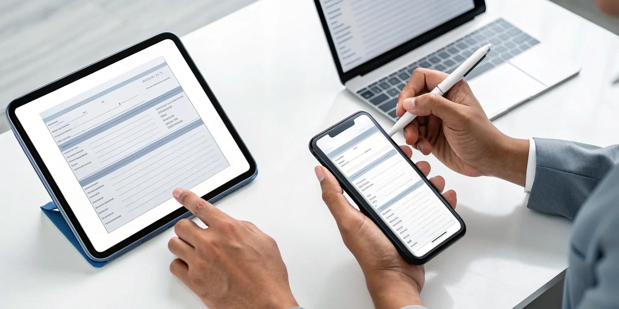 Mobile forms automation on a tablet, simplifying data entry and business workflows.