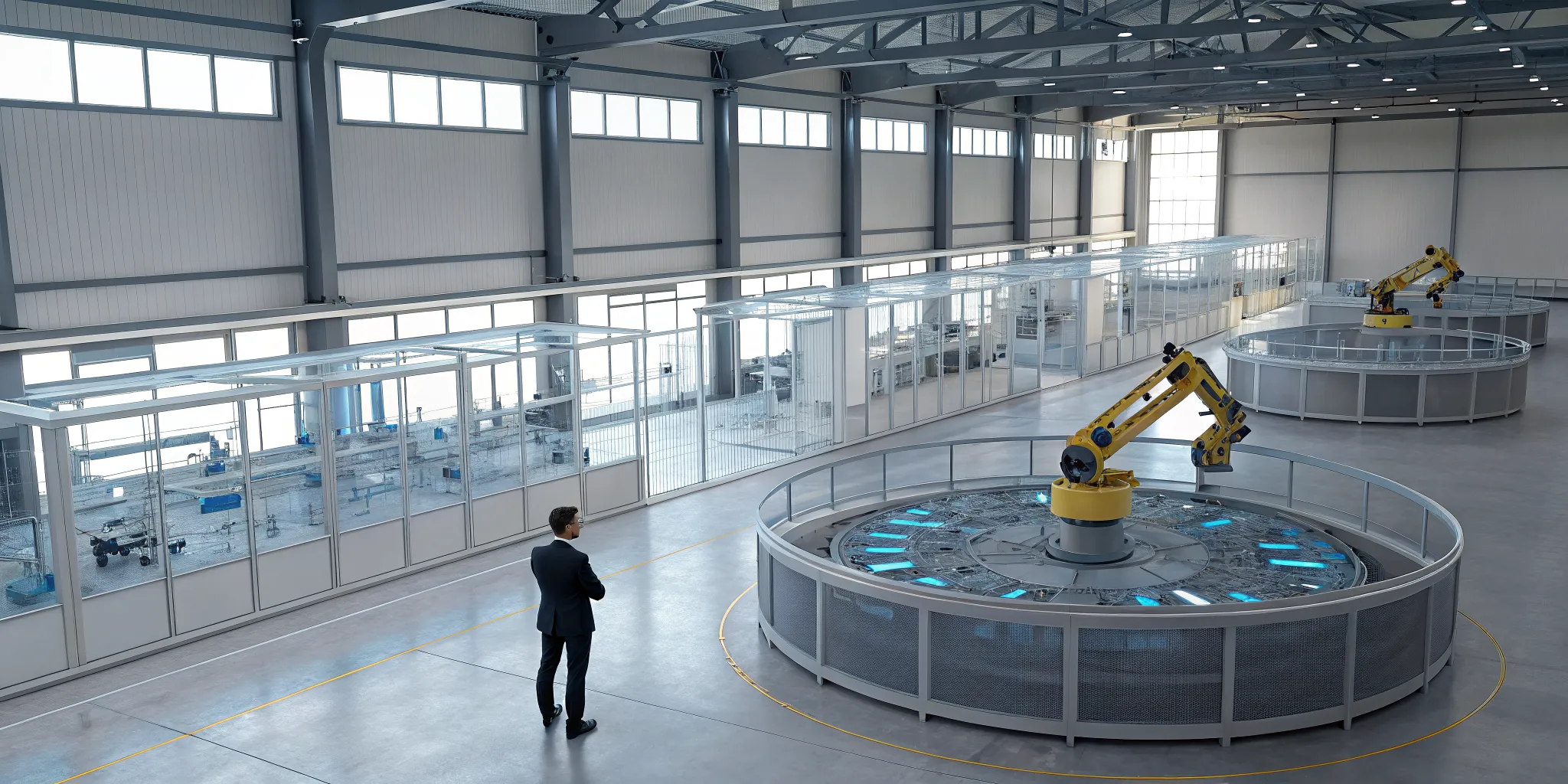 Manager at an OEM facility using BPM to streamline the manufacturing process with robotic arms.